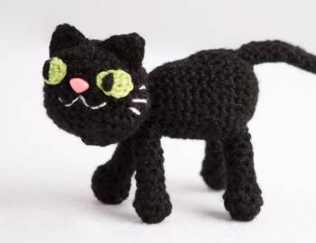 Crocheted Black Cat