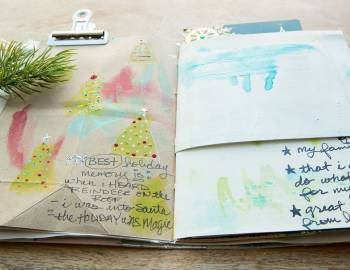 Holiday Art Journaling: Backgrounds and Collage