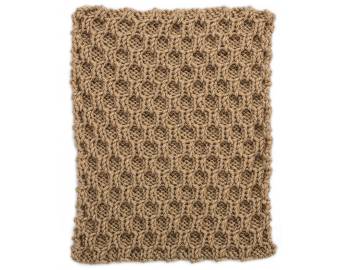 Cabled Afghan: BLOCK H - Honeycomb Trellis Square