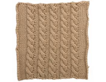 Cabled Afghan: BLOCK B - Basic Cables Square