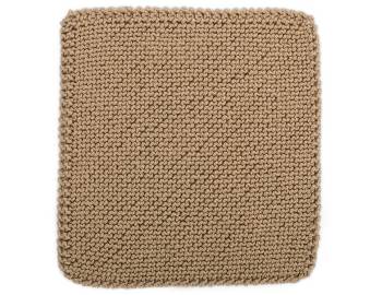 Cabled Afghan: BLOCK A - Bias Garter Stitch Square