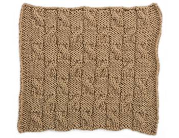 Cabled Afghan: BLOCK D - Checkerboard Cables Square