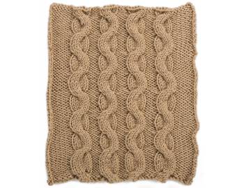 Cabled Afghan: BLOCK C - Snake Cables Square