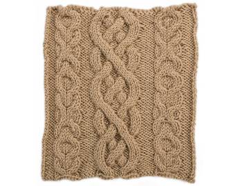 Cabled Afghan: BLOCK G - XO Panels and Ensign's Braid Square