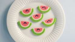 make festive summertime Wilton watermelon shaped cookies